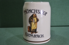 Кружка пивная керамическая, на 0,5 л. Monchshof. Монах с кружкой пива. Германия. 