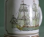 Кружка пивная фарфоровая. Корабль, парусник "Friedrich Wilhelm". Oakstine Seneka. Объем 0,5 литра. 
