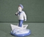 Игрушка елочная "Моряк, матрос, капитан". Корабль, кораблик. Керамика, майолика, ручная роспись. 