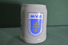 Кружка пивная керамическая на 0,5 литра. Jever Pilsener, MVS. Якорь. Керамика, Германия.