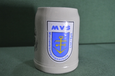 Кружка пивная керамическая на 0,5 литра. Jever Pilsener, MVS. Якорь. Керамика, Германия.