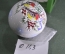 Елочная игрушка из стекла "Шар Деревенька". Стекло. Синицы, избушка. Клинское объединение "Елочка".