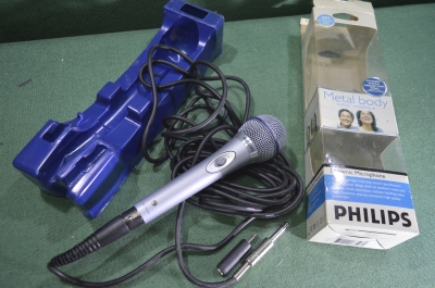 Микрофон для караоке "Филипс", Philips SBC MD650. В коробке. Шнур на 5 метров.