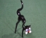 Фигурка из цветного художественного стекла "Черная кошка".Фабрика Авторского Стекла (ФАС) г.Львов
