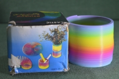 Игрушка детская пружинка "Радуга Rainbow". Коробка. Тайвань. Начало 1990х. #1