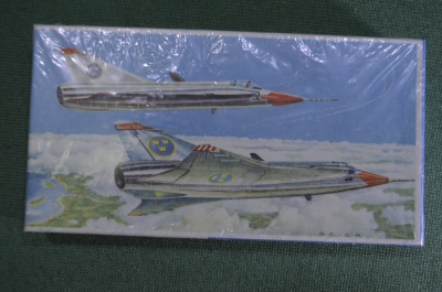 Модель сборная, самолет "СААБ, SAAB J-35". Авиация. Невскрытая упаковка. ГДР. 1970 - 1980 -е гг.