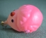 Елочная игрушка "Птичка невеличка". Розовая. Стекло, подвес. #1