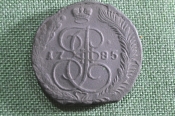 Монета 5 копеек 1785 года, ЕМ. Екатерининский пятак. Медь. Российская Империя, Екатерина II.