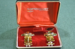 Запонки "Аэрофлот". Футляр. Китай. СССР.