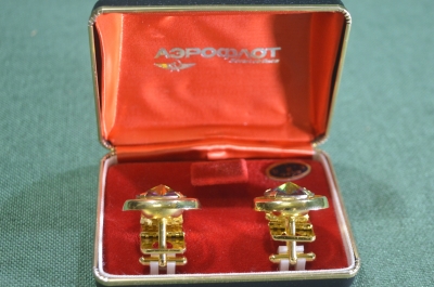 Запонки "Аэрофлот". Футляр. Китай. СССР.
