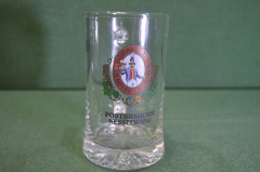 Кружка пивная стеклянная. Пиво Postbrauerei Nesselwang. Объем 0,2 литра. Германия.