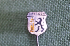 Знак значок "Meissen Мейсен". Серебро 800 проба. Германия. 1950е.