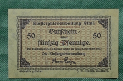 Банкнота 50 пфеннигов 1917 года. Германия, Klostergutsverwaltung - Управление монастырскими храмами.