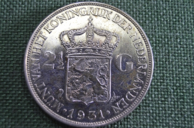 2 1/2 гульдена 1931, Нидерланды, серебро