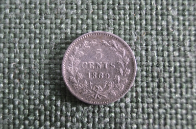 5 центов 1869 Нидерланды, серебро