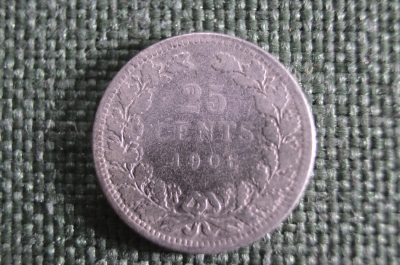 25 центов 1906 Нидерланды, серебро