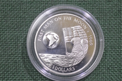 5 долларов 1991, острова Кука, "Человек на луне", серебро
