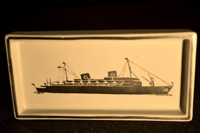 Пепельница с изображением лайнера .Gustavsberg Grazia. Швеция. 1960 г.