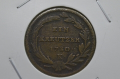 1 крейцер 1780 год, Австрия