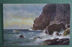 Открытка "Лодка у скалы", чистая, до 1917 года