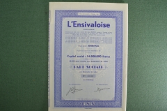 Акция общества "Энсивальское", Бельгия, 1949 год
