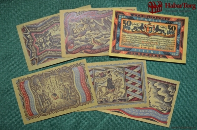 Нотгельды, боны, банкноты (набор) 50 пфеннингов, город Ольденбург. Германия. 1921 год.
