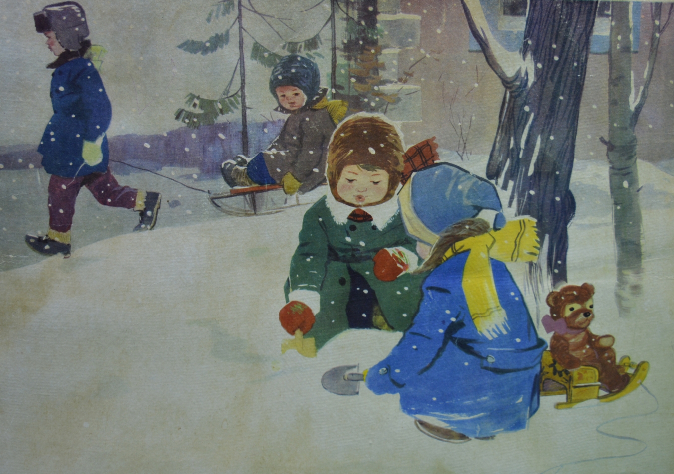 Картина для дошкольников зимой на прогулке