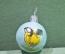 Елочная игрушка шар СССР , толстое стекло, "Цыпленок, птичка", каталожная 1930-1940-е, редкая