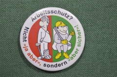 Знак значок "Техника безопасности - охрана труда". ГДР, Германия
