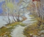 Картина "Зимняя тропа". Автор Бусыгина Людмила. Оргалит, масло. 1992 год.
